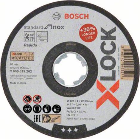 Disco X-Lock Standard BOSCH 125x1 piatto - 2608619262