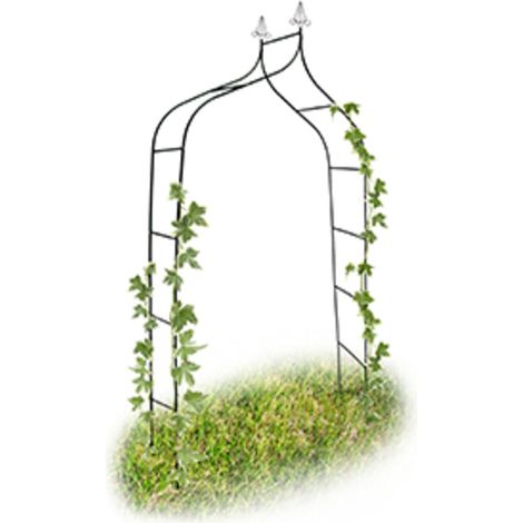 1 Arche à rosiers métal courbée 2,4m pointe verte jardin extérieur (1/5)