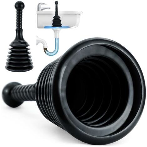 1 Déboucheur, Système Haute Pression, Ventouse Pompe, PVC Recyclé, Pour Évier Baignoire Douche (1/5)