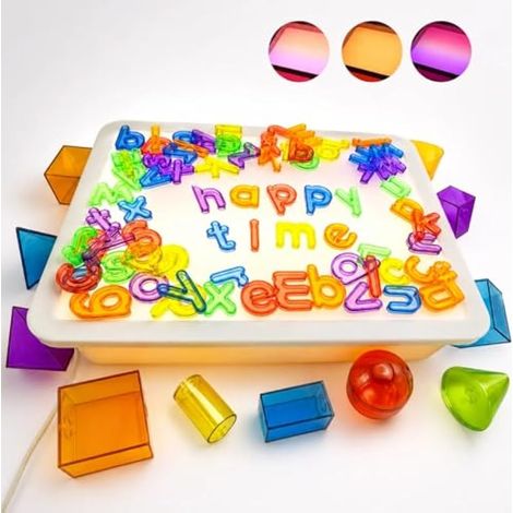 Table lumineuse LED de 40,6 cm pour tout-petits avec 10 niveaux de luminosité et 3 modes de couleur, boîte à lumière portable durable pour jeux sensoriels, traçage et art, idéale pour la maison et la (1/5)