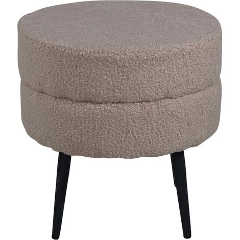 Pouf Design Bouclette "Pot" 40cm Beige (1/5)
