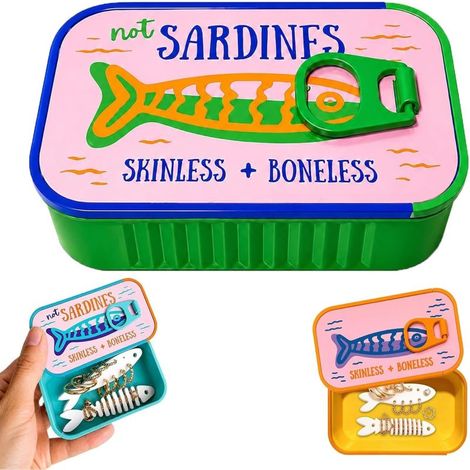 Irovami Boîte de rangement ludique pour sardines, rose et verte (1/5)