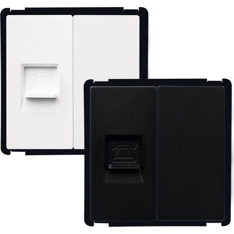 Toma Teléfono + Tapa Ciega Modern Blanco (1/3)