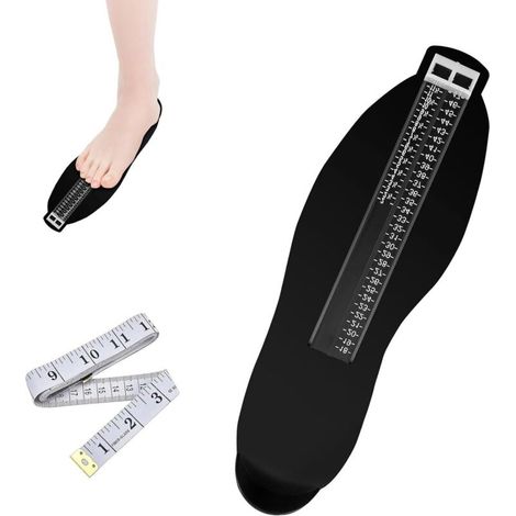 Pedimetre Enfants et Adultes, Pointure Chaussure Mesurer Pied Dispositif de Mesure avec Mètre Ruban Double Face 1.5m, Jauge de Pied avec Barème, pour Déterminer la Pointure 18 à 47, No (1/5)