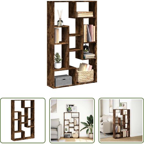 Rangement salon - Bibliothèque chêne fumé 72x20x120,5 cm bois d'ingénierie (1/5)