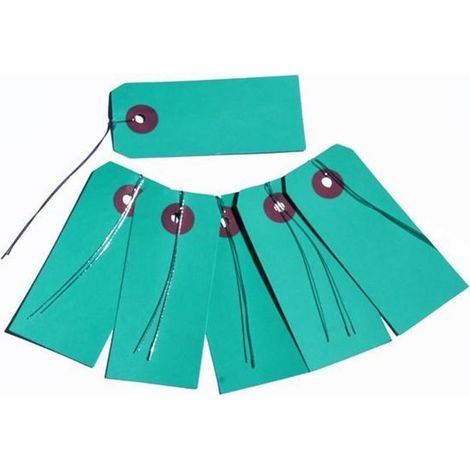 20 étiquettes bleu-vert 9 cm avec fil métallique