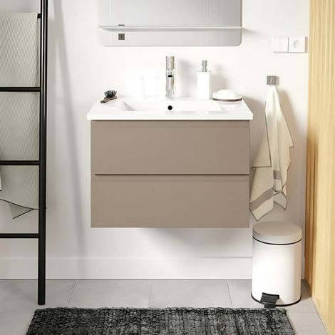 Gruppo lavabo singolo 60cm con piano in ceramica e rubinetto cromato SORRENTO (1/5)