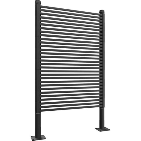 Linea - Panneau Brise-Vue Séparateur d’Extérieur 90,5x193 cm en Métal et Résine Noir (1/5)