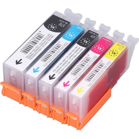 Cartouches d'encre rechargeables PP haute capacité pour imprimantes PIXMA MG5750, MG5751, MG5752, MG5753, MG6850 et MG6851 (1/5)