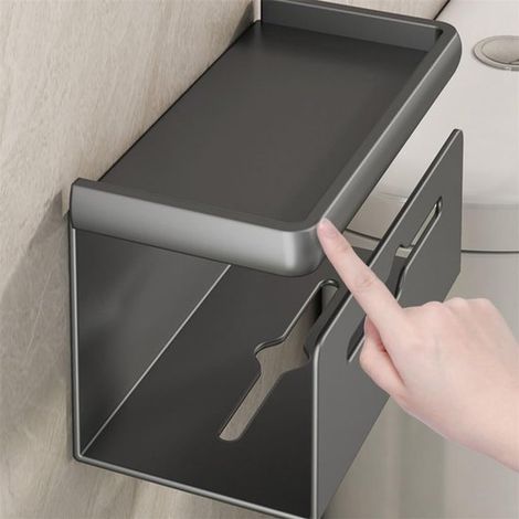 Wandmontierter Toilettenpapierhalter Aluminium Anthrazitgrau (1/5)