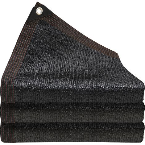 Toile d'ombrage - Filet d'ombrage - Toile de clôture - Toile d'ombrage carrée - Filet de protection solaire - Filet avec protection UV 85 % - Filet d'ombrage pour véranda - Brise-vent - Noir - 3 x 4 m (1/5)
