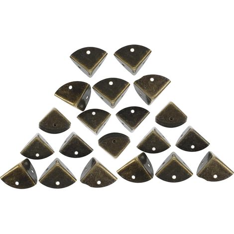20 protège-coins décoratifs, fer/bois, pour caisses et mobilier (1/5)
