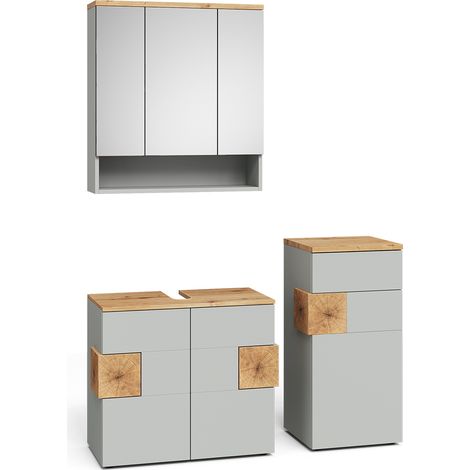 Conjunto de muebles de baño Eden, Gris, 3 partes, Vicco (1/5)