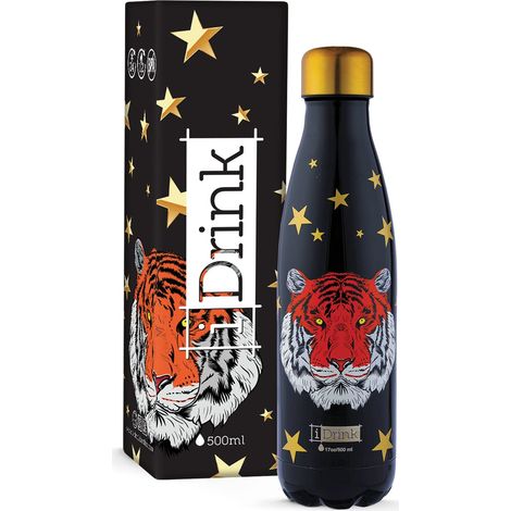 IDRINK® - Bottiglia termica rivoluzionaria, 2 pareti, bottiglia in acciaio inossidabile, 500 ML TIGER (1/2)
