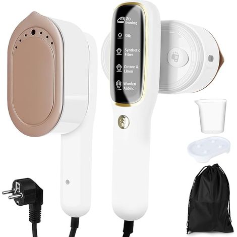 Steamer, 1200W Portable Iron, Mini Handheld Steamer, Travel Steamer with 100ml Tank & Storage Bag, 5 Smart Modes, for Travel, Home and Office (1/5)