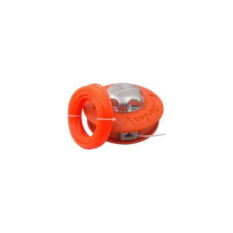 Testina di ricambio per decespugliatore M10 x 1,25 mm - Filettatura sinistra con filo da 15 m x 2,4 mm - Arancione - Crezuo