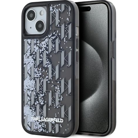 Karl Lagerfeld Liquide Glitter Schwarze iPhone 15 Hülle (1/5)