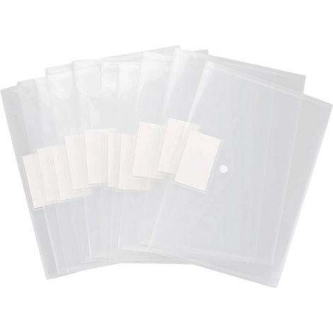 Sachet En Plastique - Format A4 - Fermeture Par Bouton Pression - Transparent - Résistant À L'Humidité - Pour Documents Bureau École Maison - Lot De 10 Ou 20 (1/5)