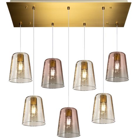 Lampadario top light shaded 1164os s7 r am ra e27 led vetro colorato lampada soffitto