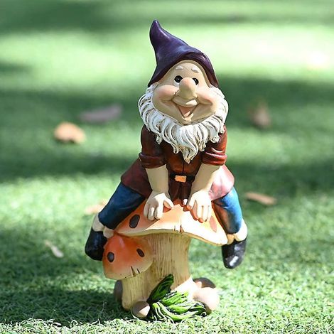 Gartenzwerg, weihnachtliche Außendekoration mit Gartenfigur aus Kunstharz, lustiger Gartenzwerg