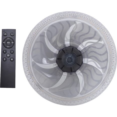 Ventilateur de plafond E26/E27 avec éclairage LED encastré, télécommande et douille encastrée. Idéal pour chambre, salon, garage ou cuisine. (1/5)