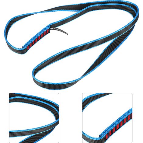 Sangle d'escalade 120 cm pour descente en rappel et randonnée alpine - Ceinture de sécurité plate 1,6 cm