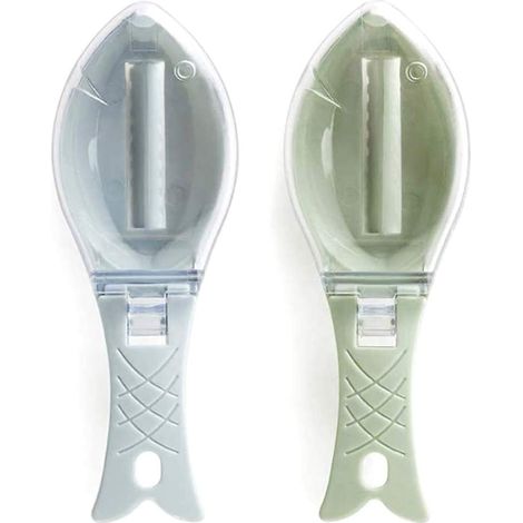 Fish Scraper Scaler Scale Cleaning Fish Scale Scraper Fish Scale Brush Kitchen Gadgets with Lid Fish Scaler Kitchen Cooking Tools (1/5)