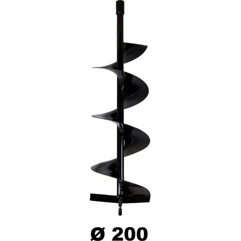 Gt Garden – Mèche pour tarière thermique 200 mm – Longueur 80 cm – Diamètre d'emmanchement 20 mm – Pour béton armé et terrains accidentés