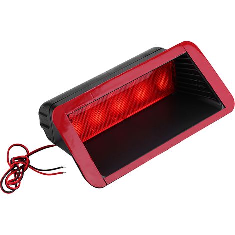 GARRYFIZH 3ème Feu Stop LED Universel Haute Montage Pour Voiture - ‌5 LED Rouge 12V‌ Feu Arrière ‌Accessoire Auto‌