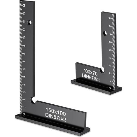 Équerre de menuisier,Equerre Menuisier 90°,Équerre Multifonction,Aluminium 150x100mm +100x70mm Equerre Charpentier,convient pour les travaux de menuiserie de précision (1/5)