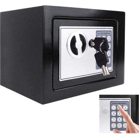 Cassaforte in acciaio da 4,6L, Mobili Cassaforte con Serratura a Combinazione, Cassaforte Elettronica nera