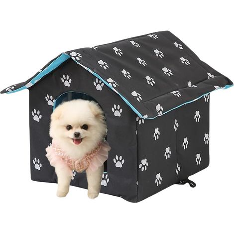 Lit pour chat : pliable, résistant aux intempéries, imperméable, chaud, en tissu Oxford, adapté aux petits chiens et chats (1/5)