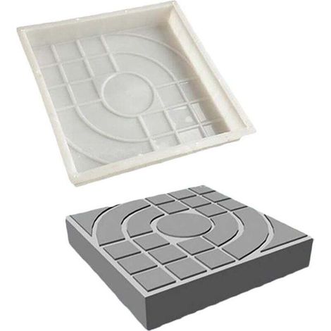 Moule à pavés pour brique, béton, pierre, carré, pour dalles, jardin, pelouse, trottoirs, allées, chemins de rue, 25 x 25 cm