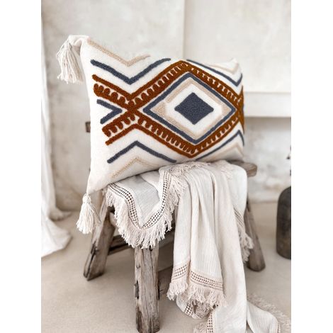 Boho-Kissenbezug Zitronenmelisse 40x60 (1/5)