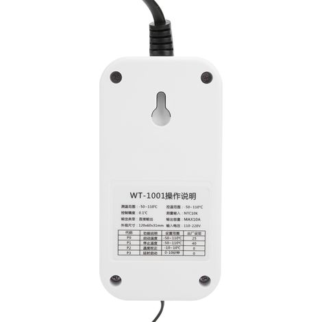 WT-1001 Intelligenter digitaler Temperaturregler mit einstellbarem Schalter und 10A 110-220V Temperaturregelungssteckdose (Europäischer Standard) (1/4)