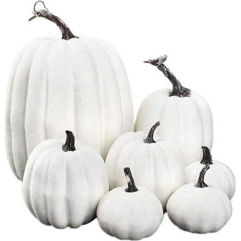 Halloween Blanc Citrouille Artificielle DCoration Mousse Citrouille de Bureau Coeur Thanksgiving Halloween DCorat KIT DE DECORATION (1/4)