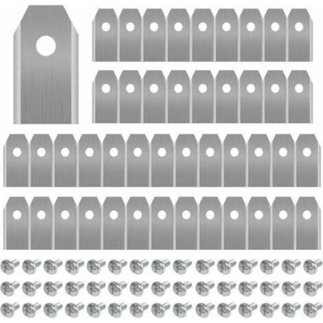 [JAMAIS UTILISÉ] Lame de tondeuse,45 x Lames de Couteau en Titane pour Toutes Les Tondeuses Robotiques Husqvarn/Automower/ Yardforce/Gardena(3g-0.75mm) Avec 45 Vis, Lames de Rechange pour Modèles 105, (1/4)