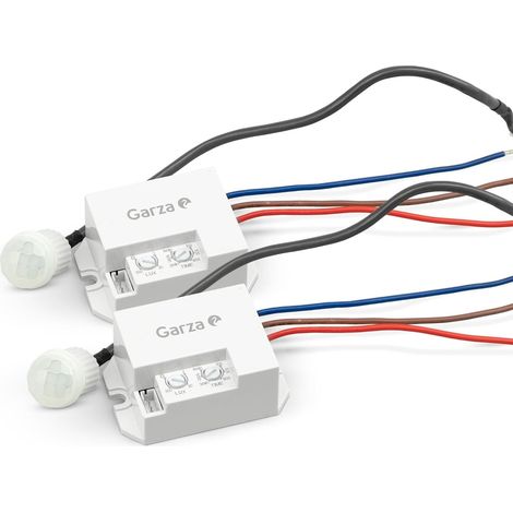 2er-Pack integrierte Infrarot-Bewegungsmelder mit einem Erfassungswinkel von 360º.