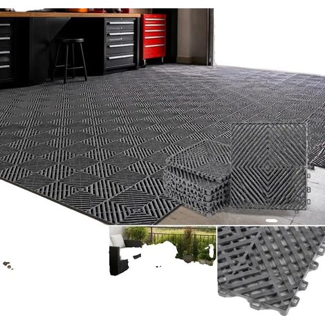 Tapis de drainage, design modulaire emboîtable, surface antidérapante, GRIS, 0.8M, 200M (1/5)