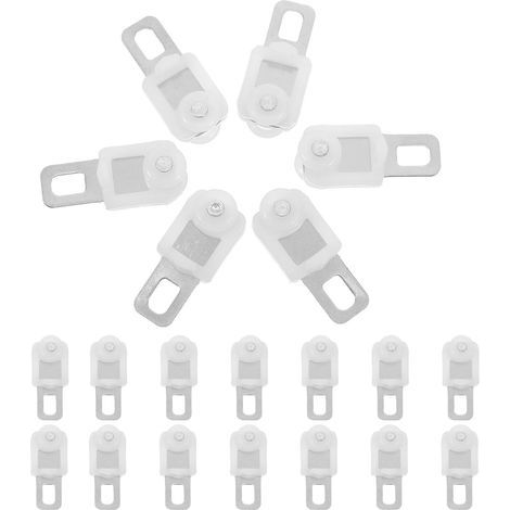 20pcs Accessoires pour Tringles à Rideaux en Acier Inoxydable Roulettes Silencieuses à Roulement à Billes pour Chambre et Salle de Bain, Glisseurs Lourds pour Rail Carré (1/5)