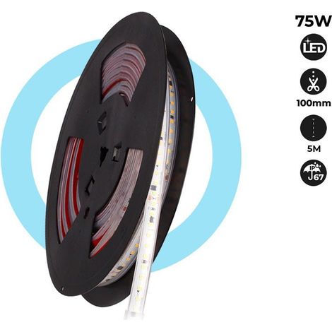 Tira LED 220V 75W (600xSMD2835) 12mm IP67 Rollo 5 Metros - (1/5)