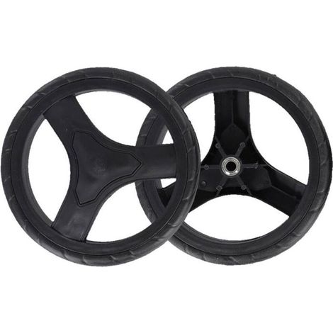 Roues de rechange pour chariot - PZCC - Lot de 2 roues - Diamètre 17 cm - Caoutchouc et plastique - Installation facile (1/4)