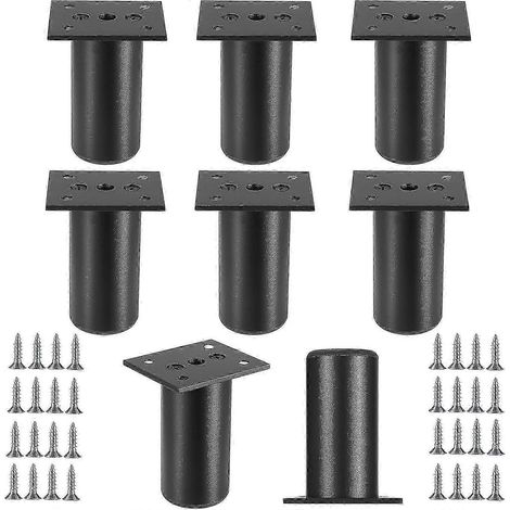pieds de meubles en métal de 7,6 cm (3 pouces), pieds de meubles en alliage d'aluminium noir, pieds de meubles pour armoire, table et canapé A (1/5)