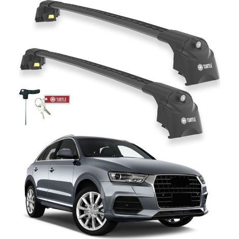 TURTLE kompatibel mit Audi Q3 (8U) 2012-2018 Dachträger Air2 Schwarz (1/5)