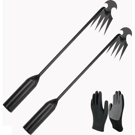 2PCS Hand Weed Remover Tool Crack Weeder Weed Puller Garden Weeding Outils d'enlèvement de Jardinage en Acier Inoxydable pour Jardin de Cour et Jardinier Ourdoor (1/5)