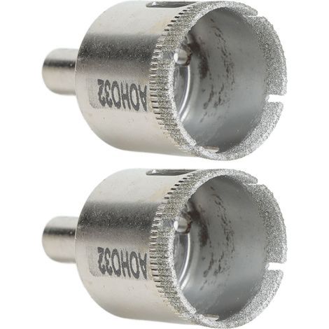 2 Stück 32 mm Lochöffner mit Rundschaft und hoher Torsion, Diamantbohrer für Glas, Marmor und Keramikfliesen (1/5)
