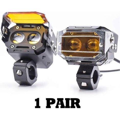 Projecteur LED antibrouillard 12V/24V pour voiture, moto, camion, quad, SUV, 4x4, tracteur, tout-terrain, lampe auxiliaire LED, 1 paire (2 pièces) (1/5)
