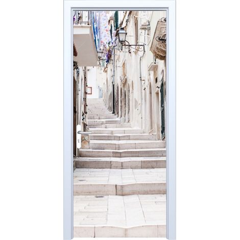 Adhesivo de tela para puertas, escaleras, calle del casco antiguo, 534PD