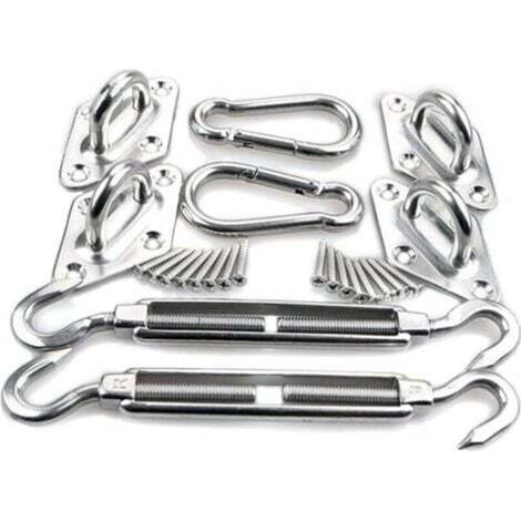 Kit de montage pour voile d'ombrage (8 mm) - Kit de montage de matériel en acier inoxydable 304, adapté aux voiles d'ombrage triangulaires et carrées. (1/4)