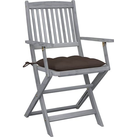 Maison Exclusive - Klappstühle, 2 Stück, mit Kissen, aus massivem (1/5)